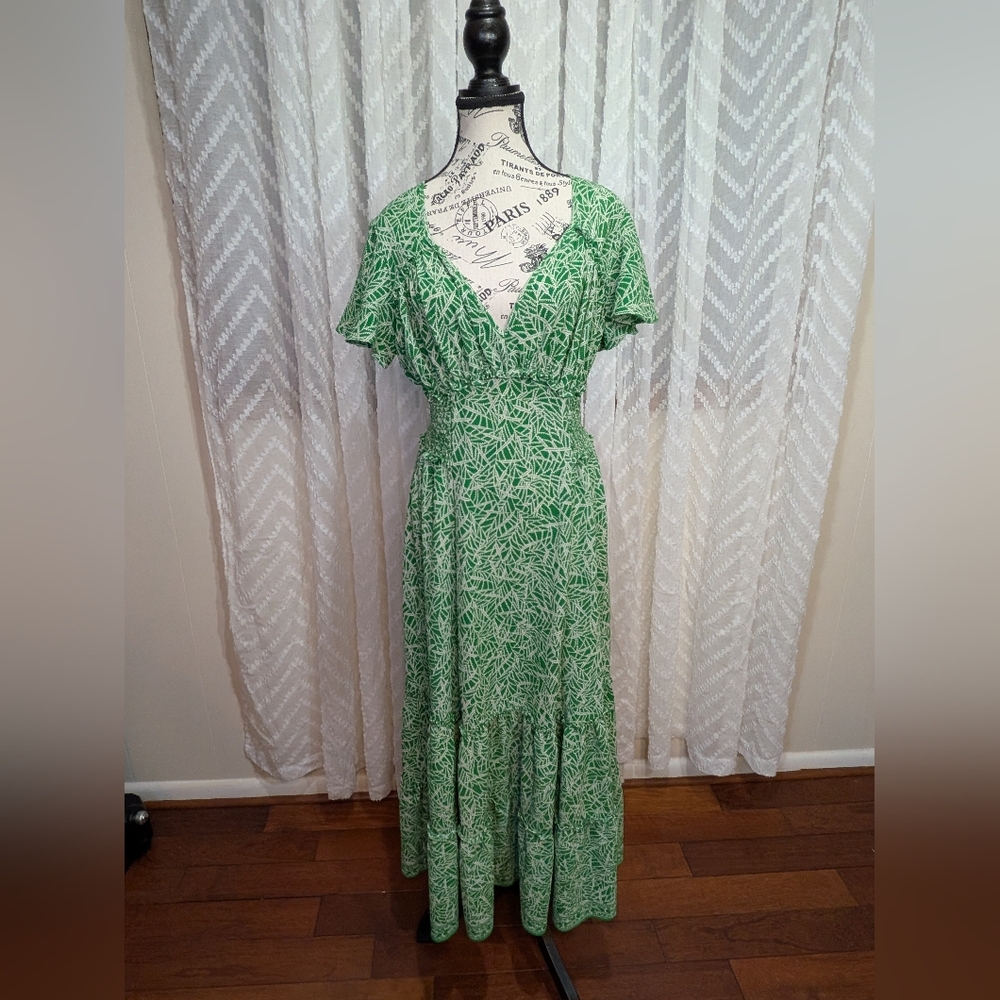 Max Studio Leafy Green Maxi Dress